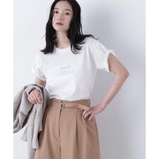 〈N.〉ロゴプリントTシャツ