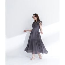 フリルショルダー楊柳ワンピース