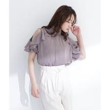 ショルダースリットフリルブラウス