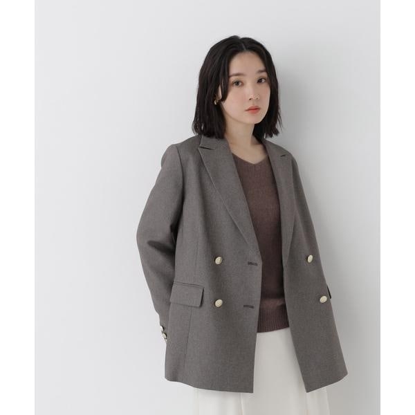 新品タグ付 ナチュラルビューティーベーシック ダブルブレストボクシージャケット ダブルブレストボクシージャケット | ナチュラルビューティー