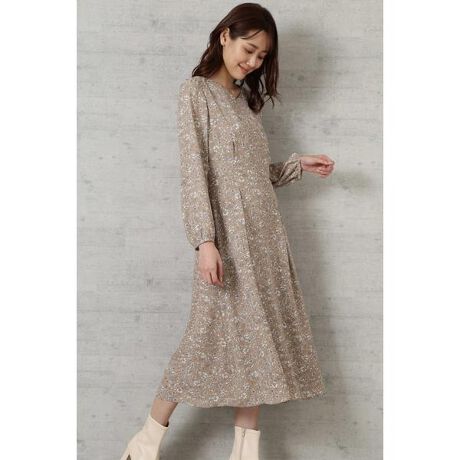 洗える アンティーク調フラワープリントワンピース ナチュラルビューティーベーシック Natural Beauty Basic ファッション通販 マルイウェブチャネル