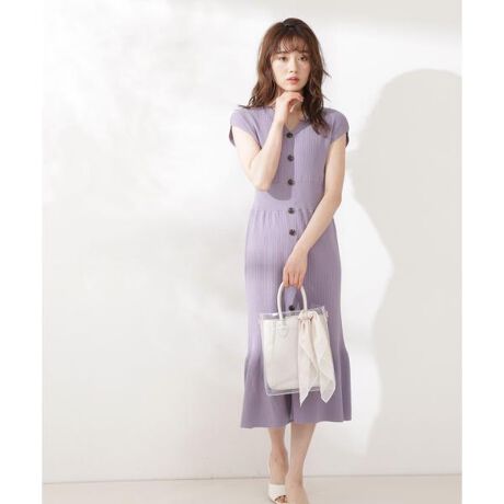 前後2Wayマーメイドニットワンピース WEB限定カラー：パープル  