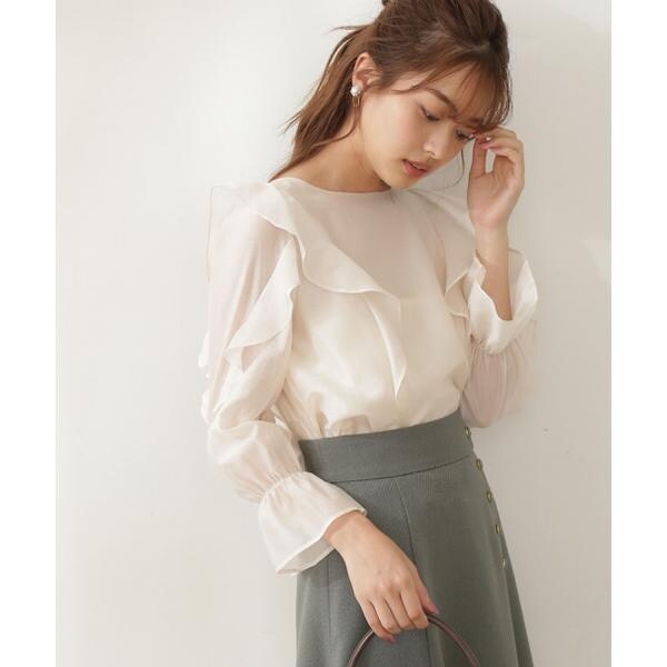 プロポーションボディドレッシング　今期　ラッフルシフォン　ブラウス プロポーションボディドレッシング PROPORTION BODY DRESSING ラッフル
