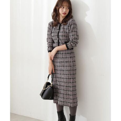 美品】PROPORTION BODY DRESSINGスカートセットアップ ツイードニット  
