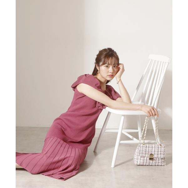 プロポーションボディドレッシング シアーラッフルマーメイドニットワンピース PROPORTION BODY DRESSING（プロポーションボディドレッシング