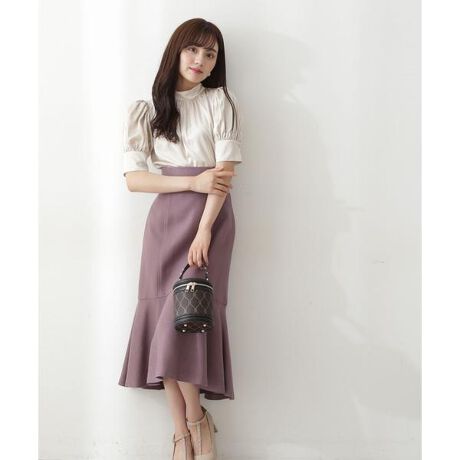 プロポーションボディドレッシング ツイードフレアースカート ロング  