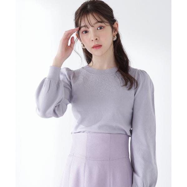 PROPORTION BODY DRESSING - プロポーションボディドレッシング☆美品フラワープリントニット フラワー刺しゅうニット | プロポーション ボディドレッシング