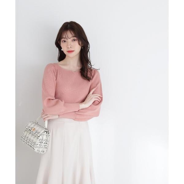楽天市場】【SALE／30%OFF】スクエアネックリブニット