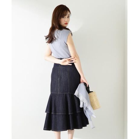 バックラッフルデニムマーメイドスカート | プロポーション ボディ  