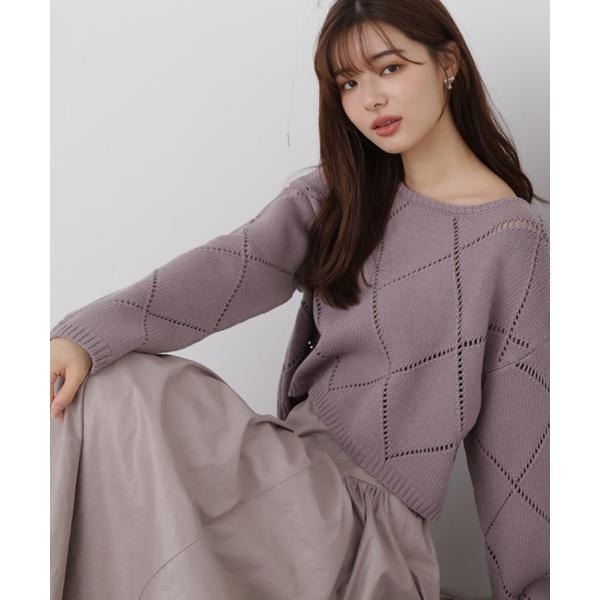 プロポーションボディドレッシング アイレットショート丈ニット PROPORTION BODY DRESSING（プロポーションボディドレッシング）の
