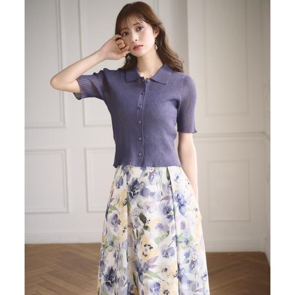 ラメフラワージャガードタックスカート （スカート）｜＊＊allureville