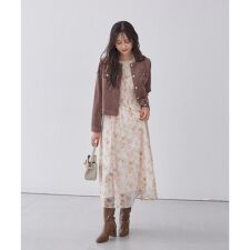 花柄シャーリングワンピース
