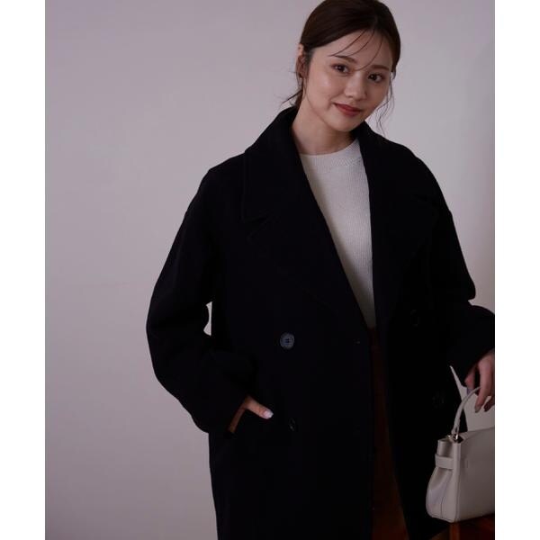 新品　定価24,970円　プロポーション　ビックカラーハーフコート　ブラック PROPORTION BODY DRESSING｜ビッグカラーハーフコート 24AW