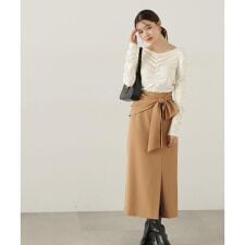 ラップ風リボンタイトスカート　24AW
