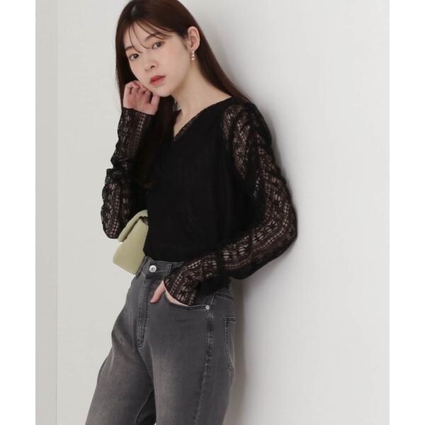 ■未使用品  BODY DRESSING レースオンレース トップス レース切替ニット | PROPORTION BODY DRESSING（プロポーション