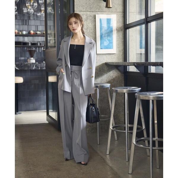 【美品 XL】ダックス セットアップ パンツスーツ カノニコ ストライプ グレー ✨カノニコ✨ ダックス パンツスーツ グレー ストライプ 40 Lサイズ