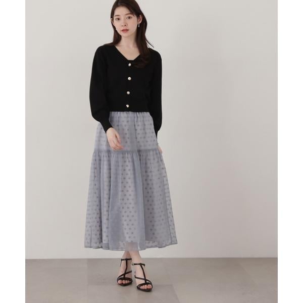 新品未使用タグ付き　グレーチュールスカート　プロポーションボディドレッシング PROPORTION BODY DRESSING（プロポーションボディドレッシング