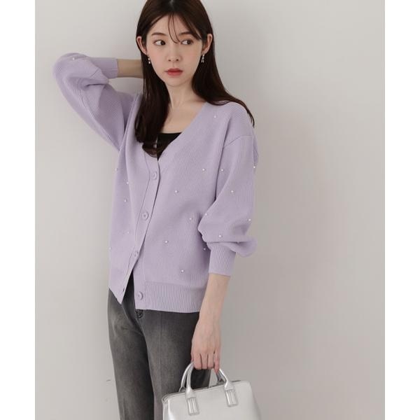 男の子向けプレゼント集結 EDIT COLOGNE》パール調付きルーズカーディガン トップス