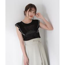 透かし柄フリルニット | プロポーション ボディドレッシング(PROPORTION BODY DRESSING)