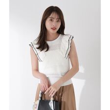 透かし柄フリルニット | プロポーション ボディドレッシング(PROPORTION BODY DRESSING)