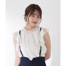 ドット柄半袖ブラウス | プロポーション ボディドレッシング(PROPORTION BODY DRESSING)