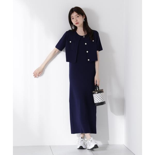 【美品】プロポーションボディドレッシング＊スカラップデザインニットワンピース スカラップデザインニットワンピース | プロポーション ボディ