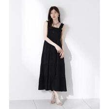 《EDIT COLOGNE》レース付きティアードワンピース