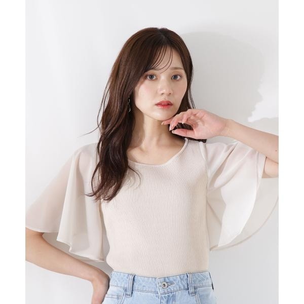 OFUON / オフオン ボリュームスリーブカットソー/接触冷感/洗える/WEB限定サイズあり ボリュームスリーブカットソー/接触冷感/洗える/WEB限定サイズ