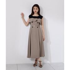 ニットドッキングレイヤード風ワンピース
