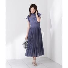 シフォン楊柳プリーツワンピース