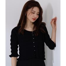 〈接触冷感〉変わり編みニットカーディガン