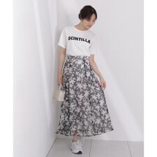 ＜ウォッシャブル＞ペイントフラワースカート