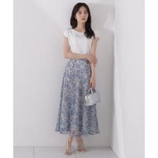 ＜ウォッシャブル＞ペイントフラワースカート