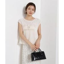 シアーベロア刺繍Tシャツ