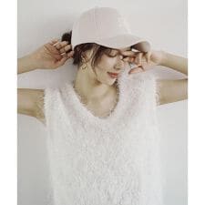 ＜ハンドウォッシャブル＞フェザーノースリニット