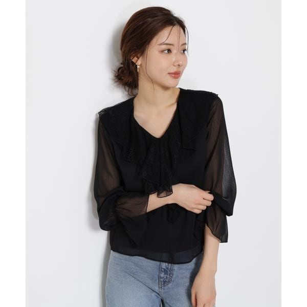 プロポーションボディドレッシング ブラウスセット セール 50%OFF】ラッフルシアーブラウス(505490347
