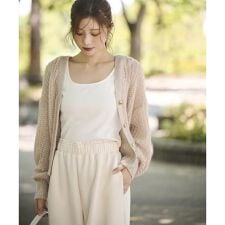 スパンコール透かし編み2wayカーディガン 25AW