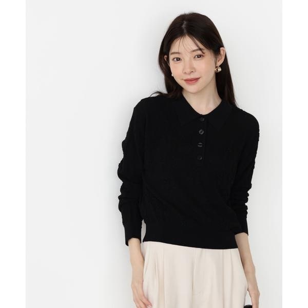 プロポーションボディ ドレッシング ニット トップス ボートネック 長袖セーター レディース Sサイズ 黒 PROPORTION BODY DRESSING プロポーション ボディドレッシング(PROPORTION BODY DRESSING