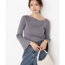 ＜ハンドウォッシャブル＞ニュアンスネックラメリブニット 25AW