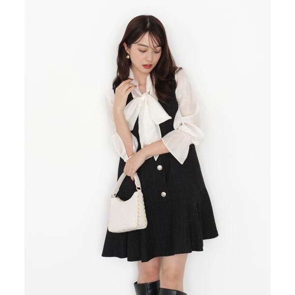 【未使用28600円】ナラカミーチェ♦️女子アナ✨チェーンプリントボウタイ 未使用28600円】ナラカミーチェ♦️女子アナ✨チェーンプリント