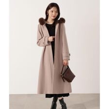 プロポーション ボディドレッシング(PROPORTION BODY DRESSING)のモッサフードフェイクファーロングコート 25AW