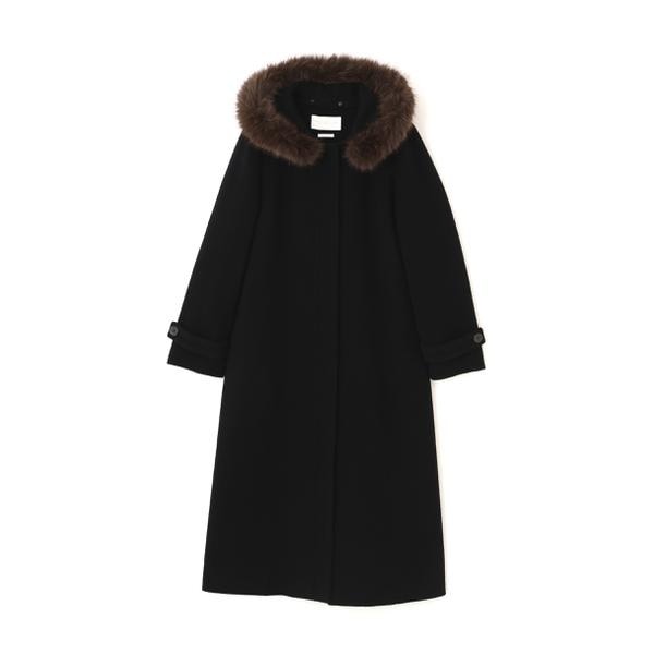 モッサフードフェイクファーロングコート