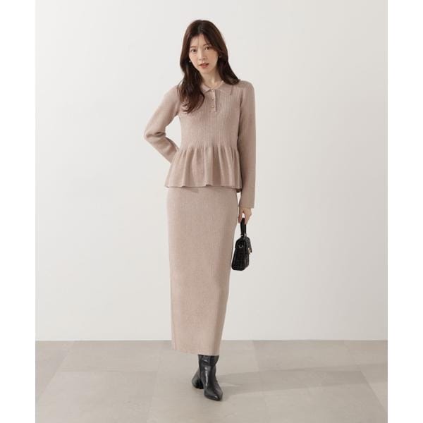 PROPORTION ニットドッキングラインフラワーワンピース PROPORTION BODY DRESSING（プロポーションボディドレッシング