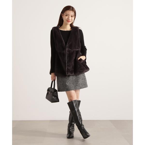 Louere ヘリンボーンテーラードジャケット＋ミニスカートSET（インパン