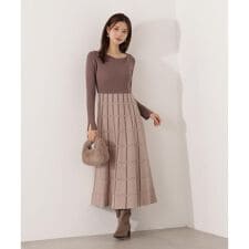 チェック柄ジャガードニットワンピース 25AW