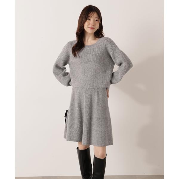 ウォッシャブル＞ランダムヘムペプラムニットSETUP 25AW