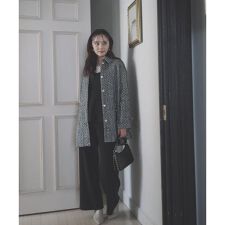 金ボタン付きツイードミドルジャケット 25AW