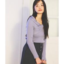 リボンオフショルリブニット 25AW