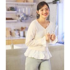 ＜ウォッシャブル＞バルーンペプラムニット 25AW