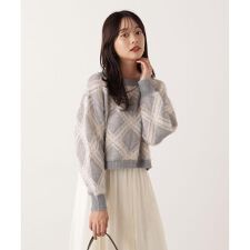 プロポーション ボディドレッシング(PROPORTION BODY DRESSING)のヘアリーチェックニット  25AW
